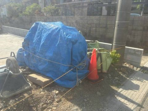 桑名市佛眼院　永代供養墓工事　㉚資材搬入